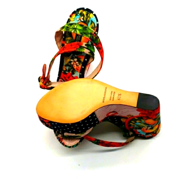 Dolce & Gabbana size 40 1/2 color multi 100% Authentic 10 inches long - Picture 4 of 15